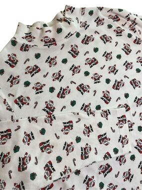 Vintage Christmas Mock Turtleneck Women’s L Santa Candy Cane Holiday Party 90s